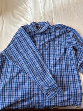 Ariat Men's Blue Plaid Long-Sleeve Button-Down Shirt